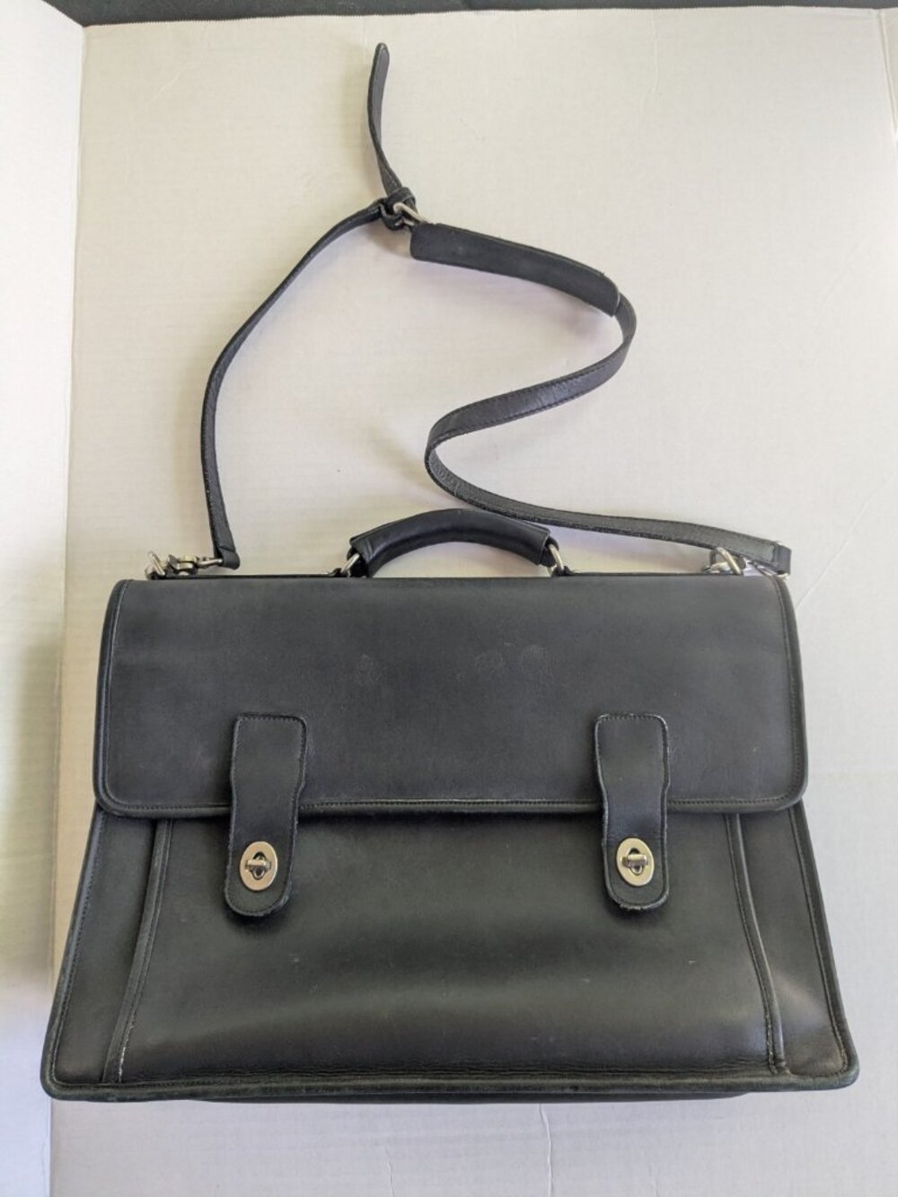 Vintage Sacoche International Leather Briefcase Bag USA Made – Black – Laptop